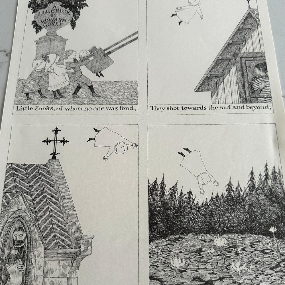 Edward Gorey Little Zooks Art Print 16x11" Gothic Illustration ~ 260217-WH 776